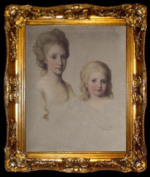 framed  Angelica Kauffmann Bozzetto zum Bildnis Maria Theresa und Maria Chrstian, ta009-2